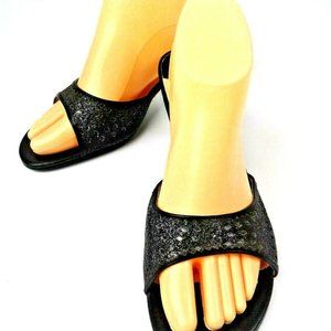 Rampage Desire Womens Black Slides Open Toe